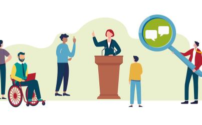 Illustratie debatteren en communiceren